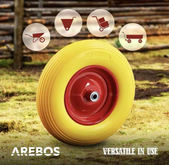 Koło do taczki z litej gumy PU / fi 390mm