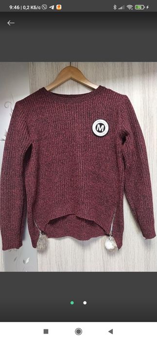 Светр теплий спереду коротше