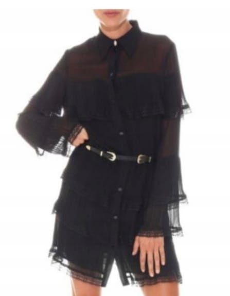 Lindo vestido preto com transparências L