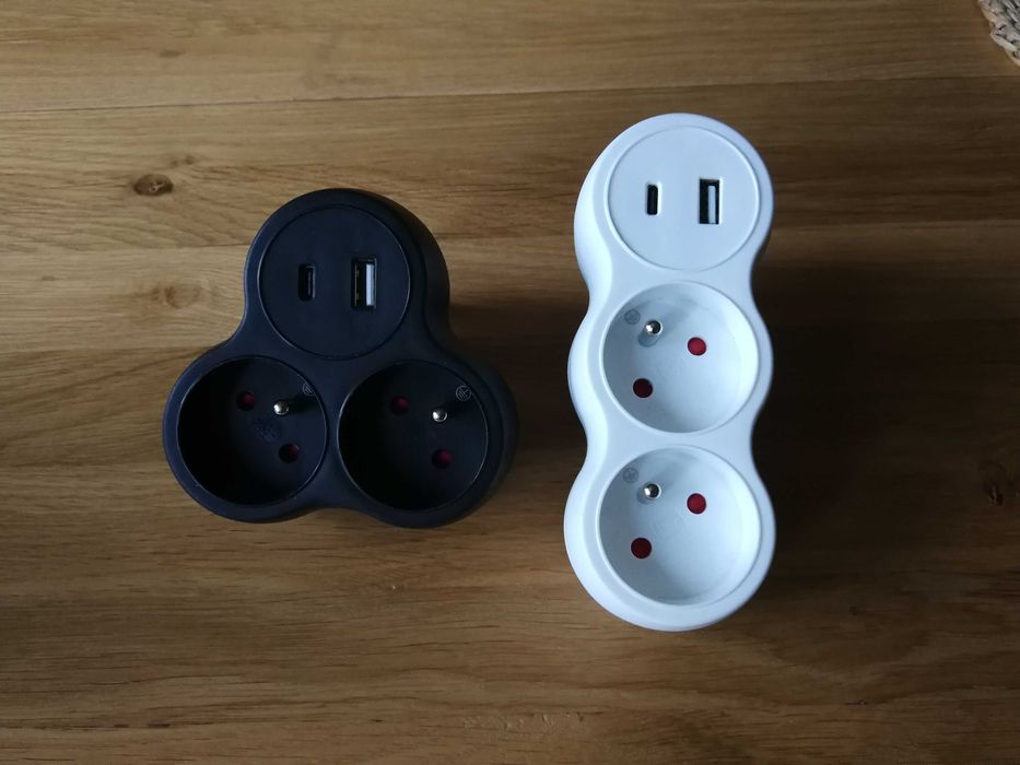 Rozgałęźnik elektryczny 2x2P+Z + USB typ A i C 2,4A usbc 3.4A
