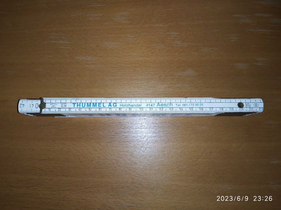 ## régua de madeira Thümmel AG 2m/200cm (vintage / carpinteiro) ##