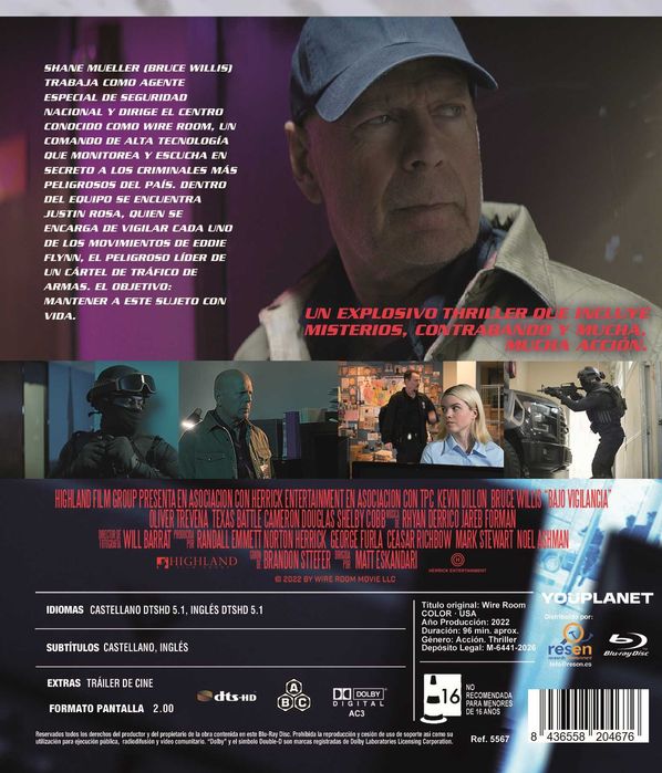 Bajo Vigilancia/Sala de Espionagem (Blu-Ray)-Legendado em Brasileiro