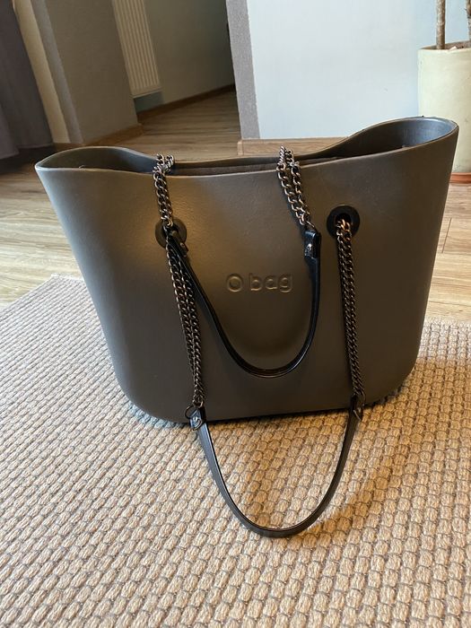 Popielata duża oryginalna torba O bag torebka