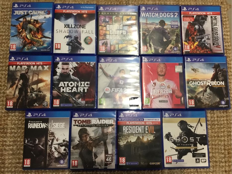 PS4 SLIM 1 TB + 2 Comandos + 14 Jogos