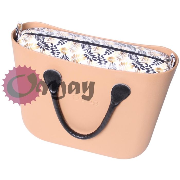 organizer OBAG STANDARD ekoskóra liście czarne 2 kieszenie wkład OMAY