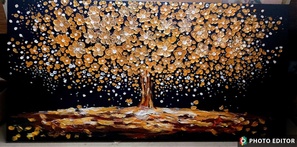 Obrazy ręczne malowane, złocenie, faktury na płótnie, dekoracje