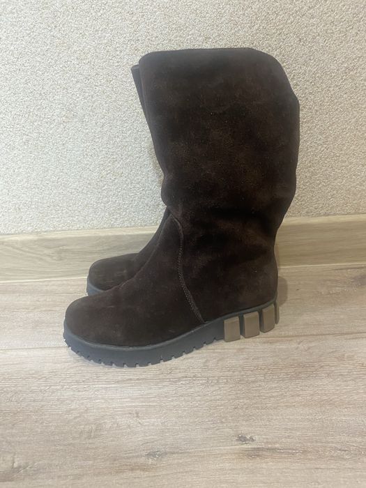 Чоботи сапоги замша шкіра