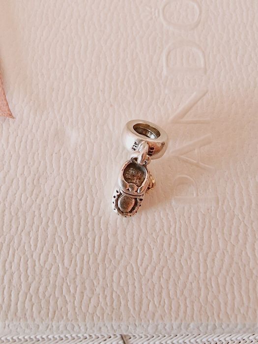 Pendente Bontinha de bebé rosa da Pandora Prata e Ouro
