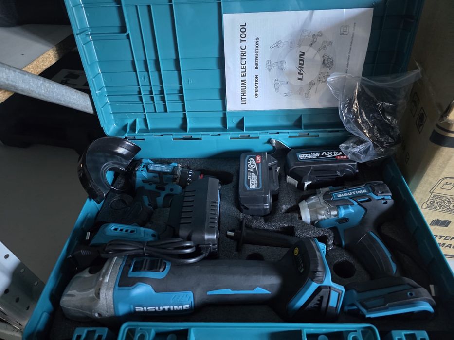 Kit 3 makinas com esmerilhadeira angular sem fio (motor brushless)pistka de impacto recarregável e furadeira elétrica – Conjunto de três peças