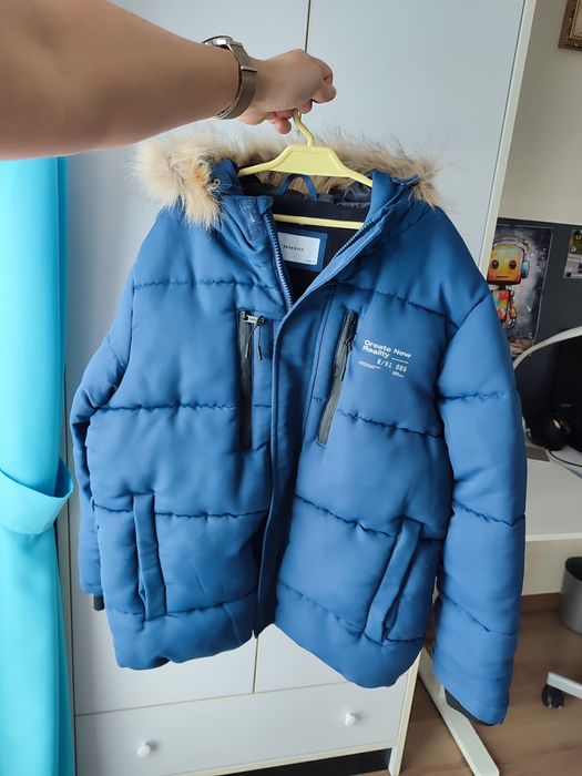 Kurtka granatowa chłopięca zimowa 146 Reserved