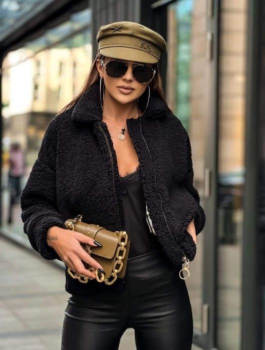 Kurtka Teddy miś sempre rozmiar 36 czarna wyprzedaż