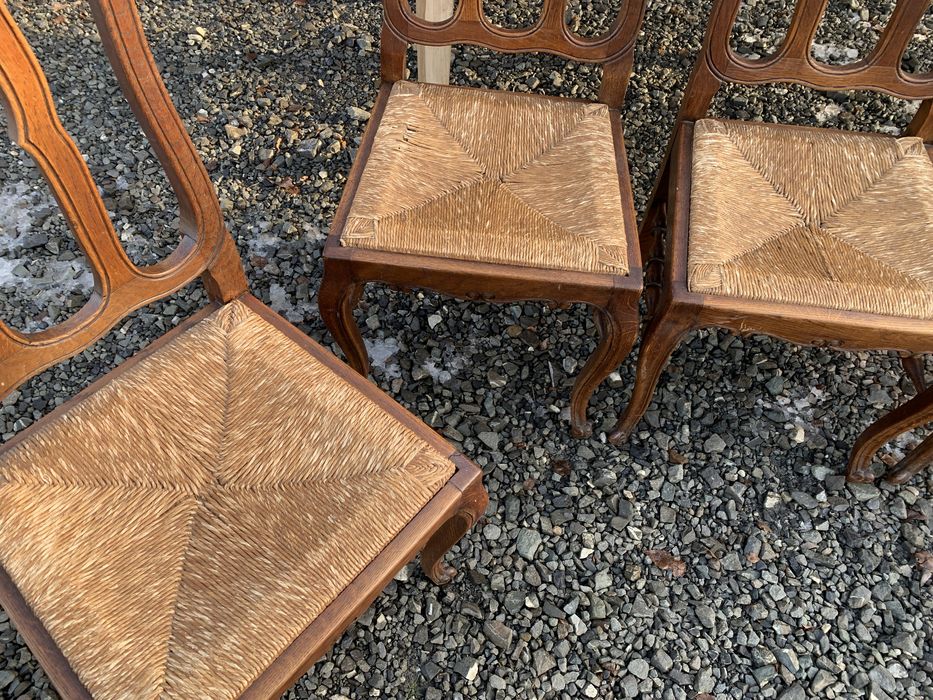 Krzesła dębowe Ludwik trawa morska