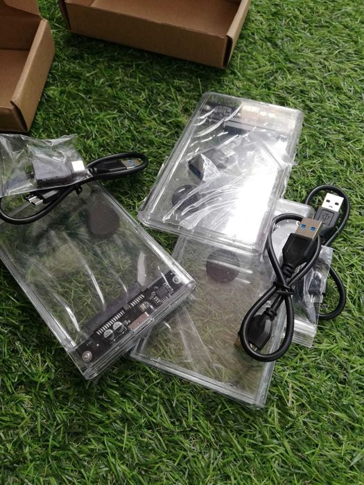 Caixa para disco externo sata ssd transparente USB e USBC