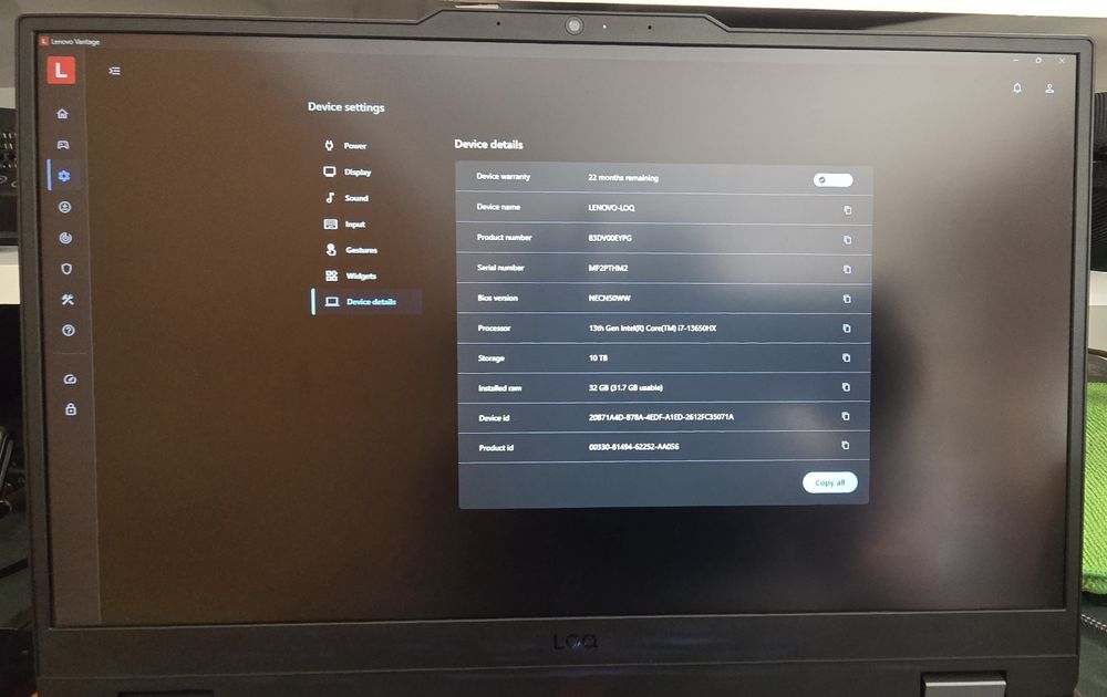 Portátil Lenovo LOQ 15IRX9 Intel i7 + RTX 4060 + 32GB Ram (22 meses garantia)