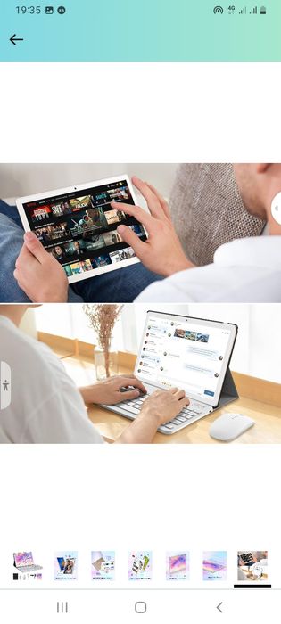Tablet Android com teclado e rato