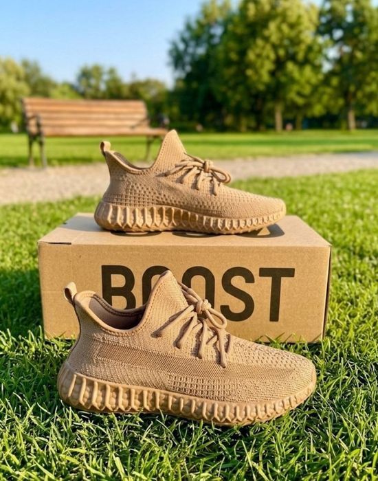 Чоловічі літні коричневі кросівки Adidas Yeezy boost 350/адідас