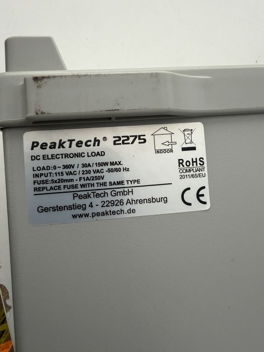 Peaktech 2275 carga eletronica 0-360V/30A