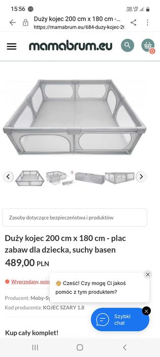 Duży kojec mamabrum 180x200