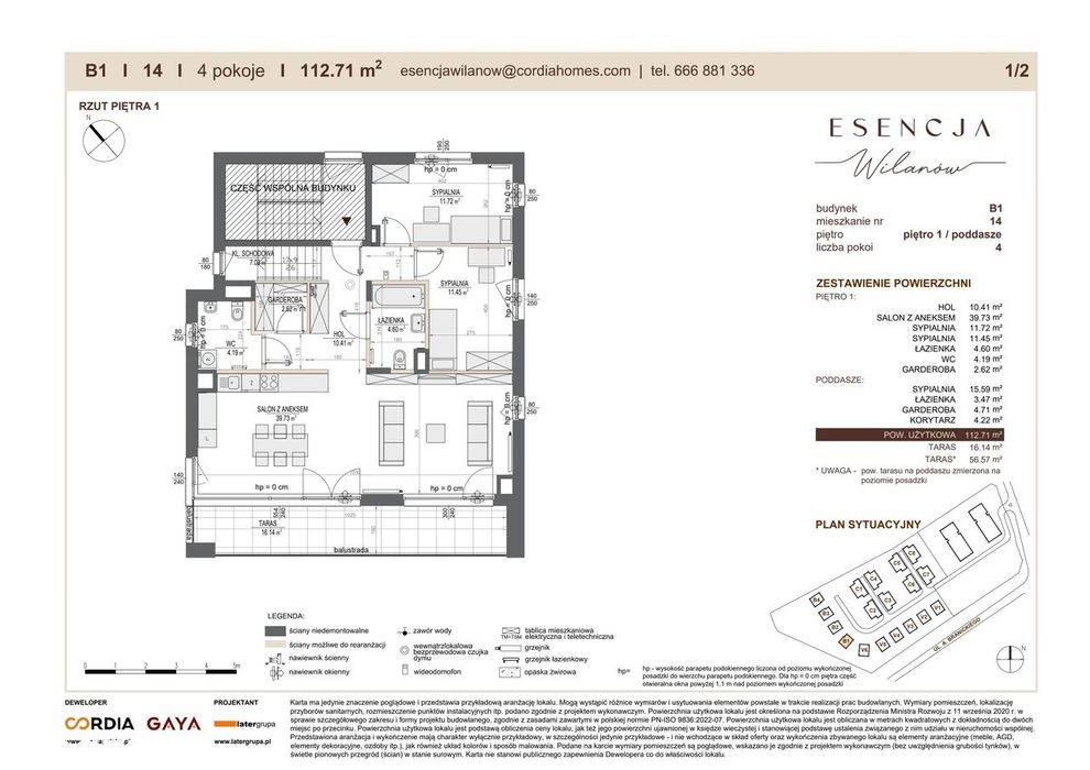 4-pokojowe mieszkanie 112m2 + 2 tarasy