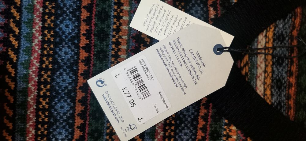 Жилетка із натуральної вовни Seasalt cornwall