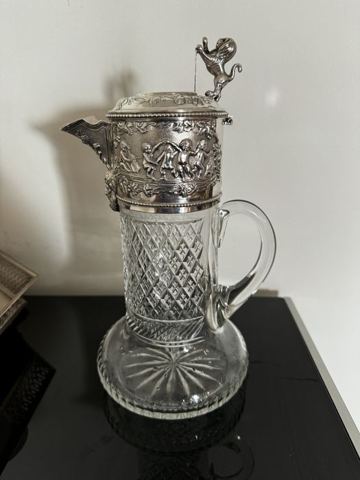 Jarro de Cristal com prata (casquinha)