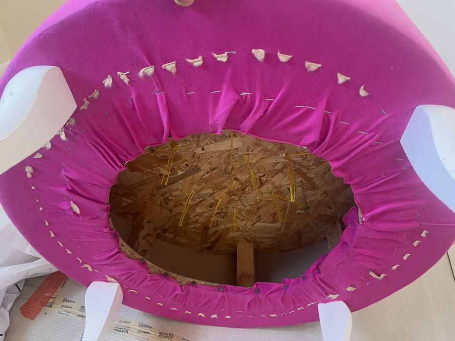 Pufa pikowana różowa