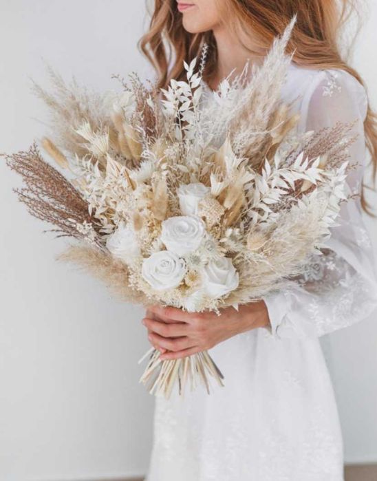 Bukiet do ślubu z suszonych roślin