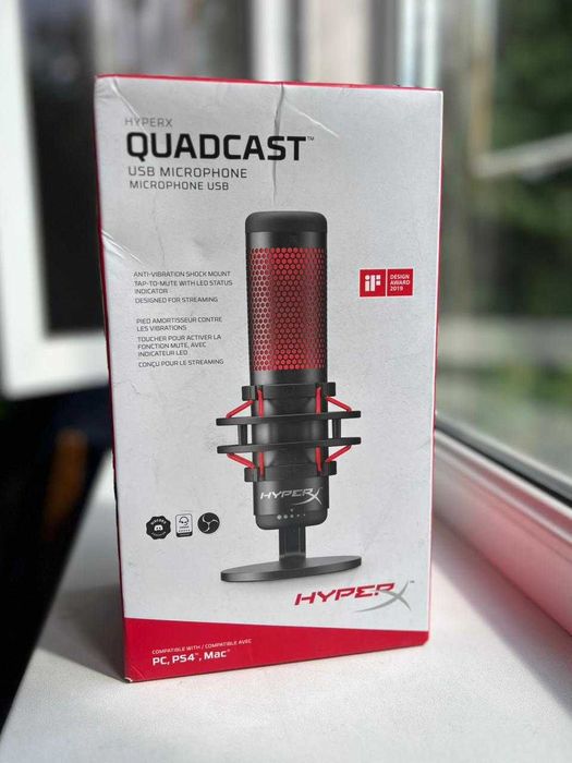 Мікрофон для ПК ! HyperX QuadCast — новий, для стрімів і подкастів