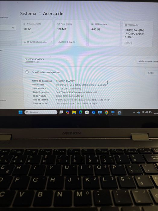 Portátil medion touch screen