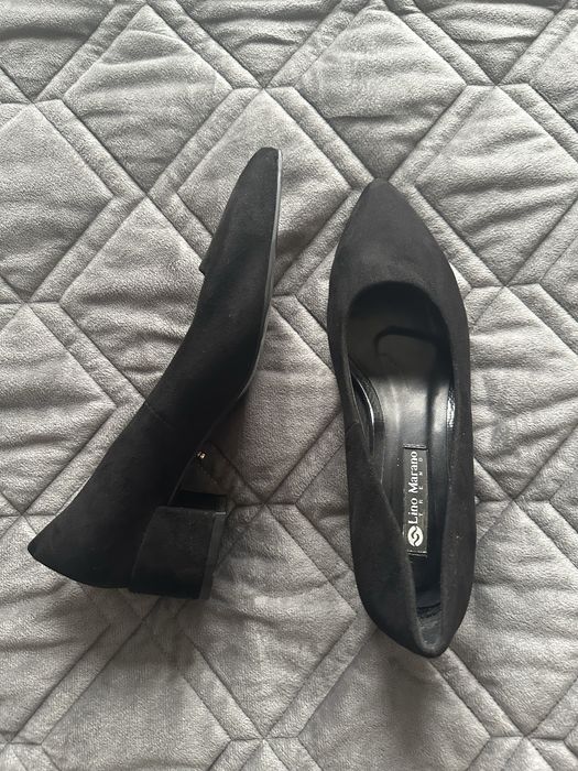 Туфлі лодочки чорні 37 розмір замшеві