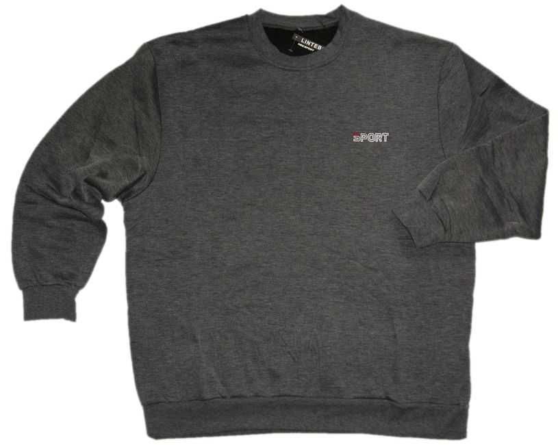 Duża BLUZA MĘSKA dresowa ciepła 7XL szer.156 cm SZARA jasna