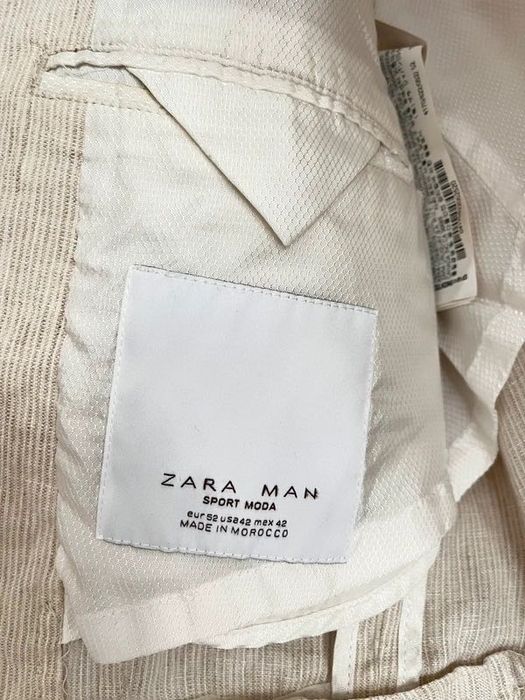 Blazer Zara em Linho Creme Cru 42-  Zara Blazer in Raw Cream Linen 42