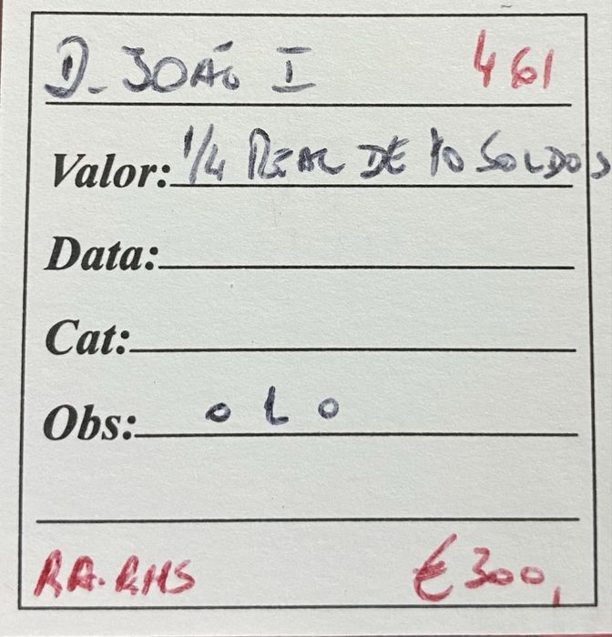 Moeda  461 - 1/2 Real de 10 Soldos D JOAO I