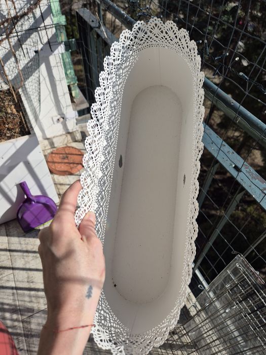 Osłonka na doniczki metalowa podłużna ażurowa Ikea