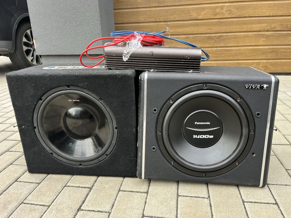 Zestaw nagłośnienia do samochodu wzmacniac Radon + 2 subwoofery