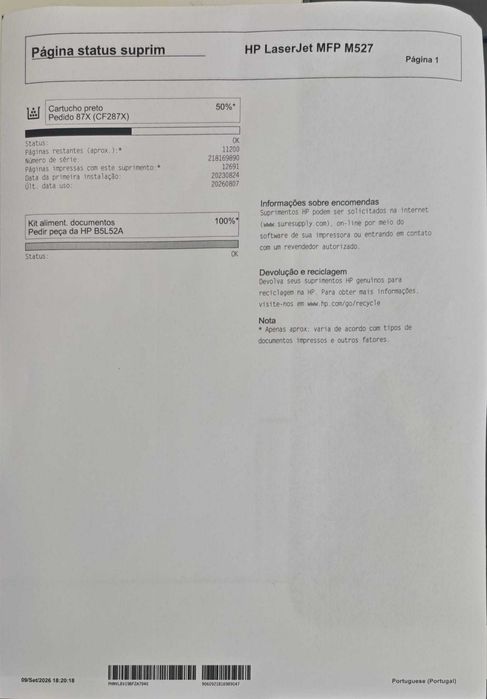 HP LaserJet Enterprise MFP M527m (Como Nova)