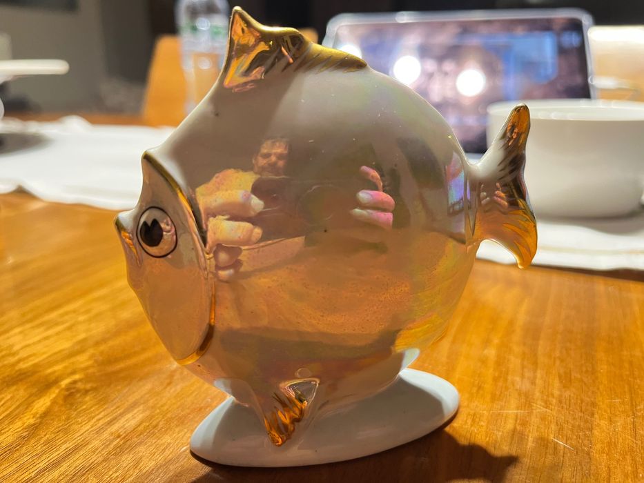 Drasche rybka ładna szkliwiona ze złoceniami - węgry nie ćmielów