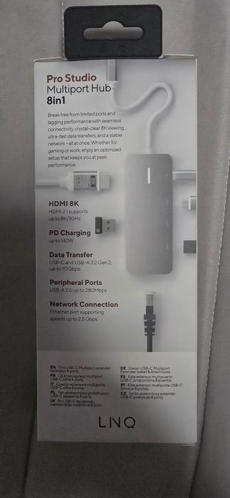 Adaptador Hub LINQ - LQ49081PS (8 em 1 - Usb-C) - NOVO