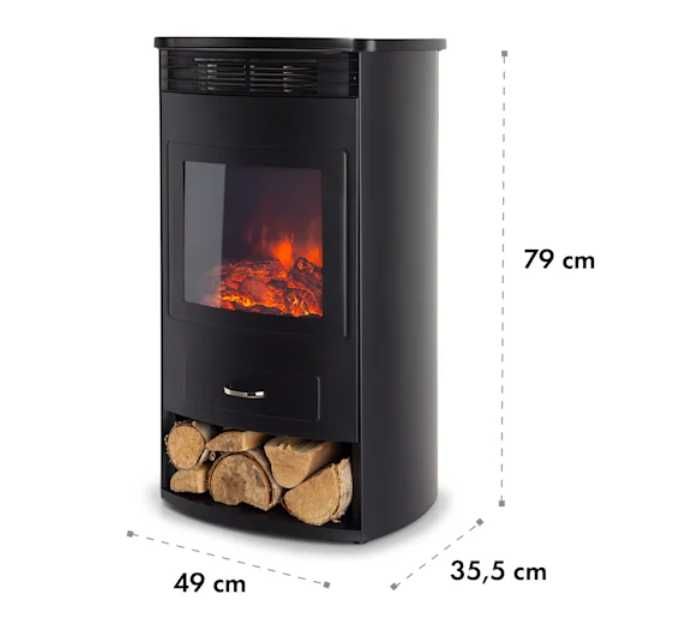 Электрический камин Klarstein Bormio.Пульт.1900 Вт.Красиво горит