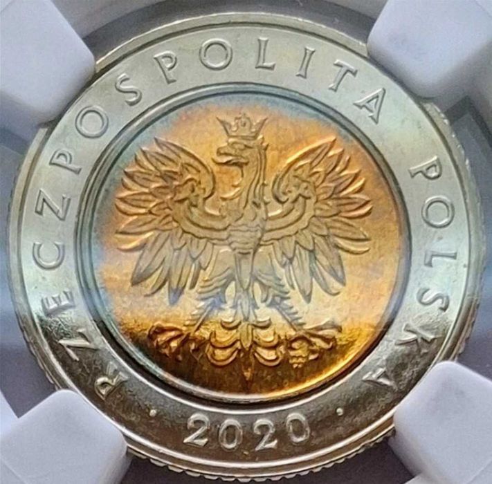 5 złotych 2020 ngc ms65 destrukt unikat