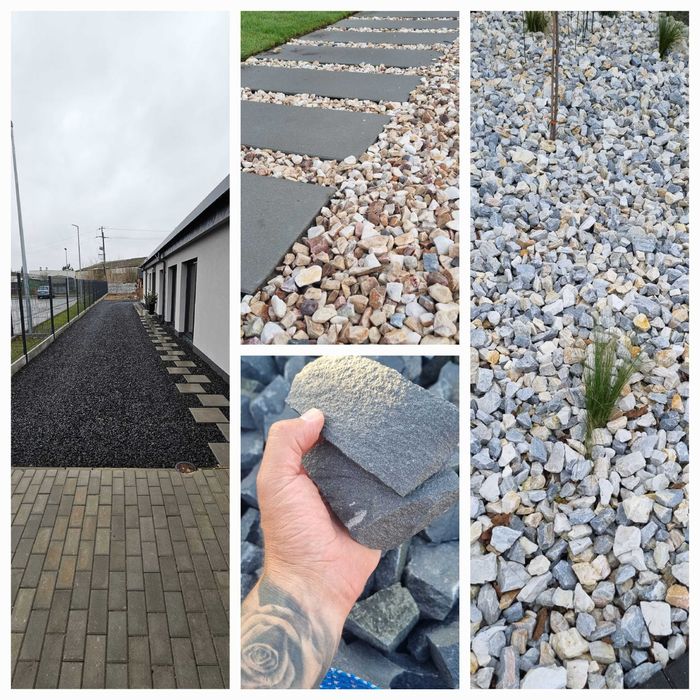 Kamienie ozdobne w BUDZYNIU Grys, Kostka granitowa, Otoczaki,TRANSPORT