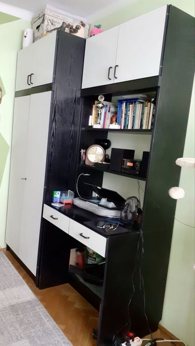 Meble zestaw 4 moduły czarno-biale