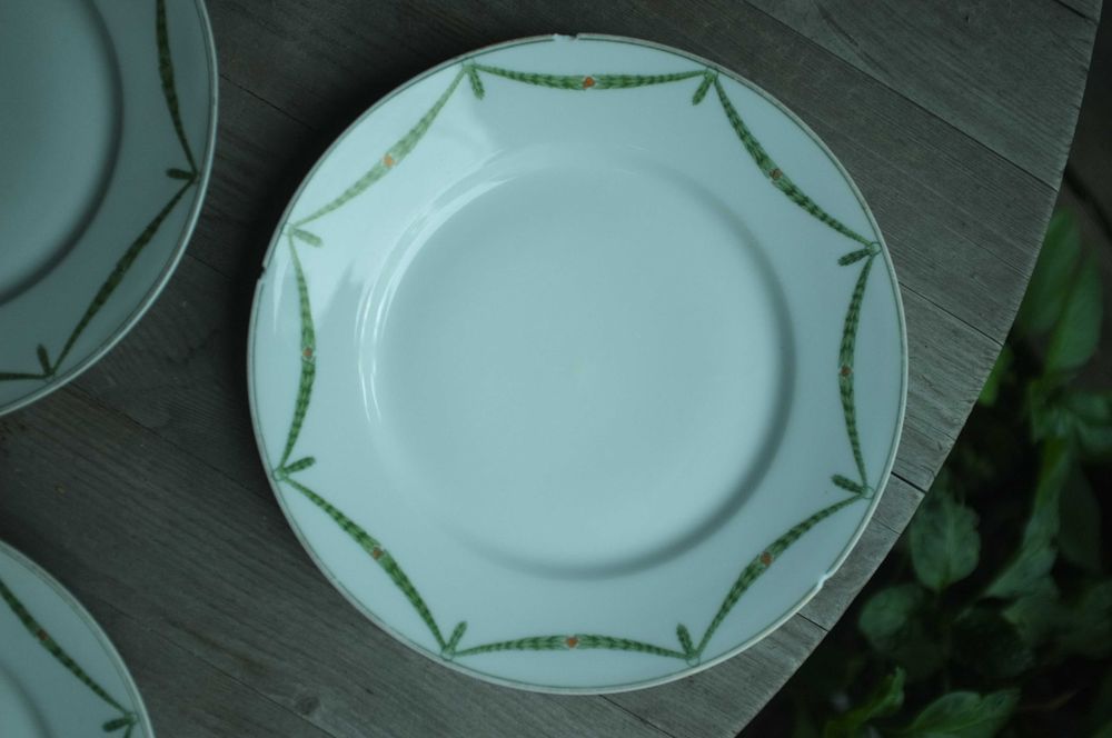 3 przedwojenne talerze art deco empire Tettau Bawaria Prussia