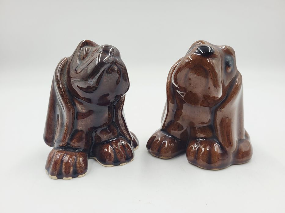 Dwa ceramiczne pieski Kuka PRL