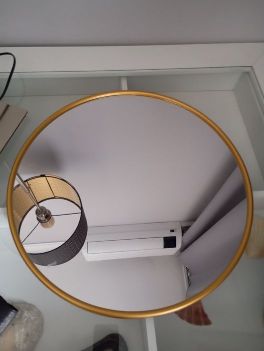 Espelho redondo dourado 50cm x50cm