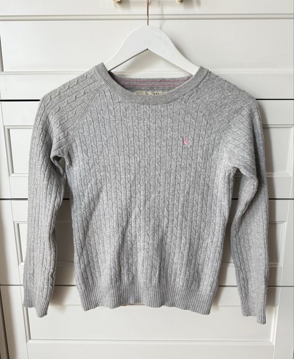 Sweter bawełna wełniany pleciony warkocz basic casual Jack Wills S