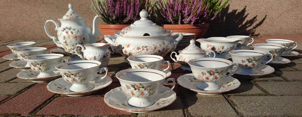 Serwis komplet kawowo-obiadowy Wawel Fryderyka PRL vintage TRANSPORT