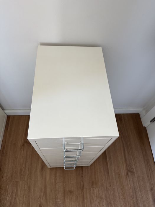 IKEA HELMER bloco de gavetas branco com rodízios