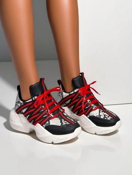 2 KOLORY 36 37 38 sneakersy 39 40 41 na platformie z printem panterka