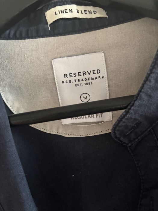 Granatowa lniana koszula Reserved r M